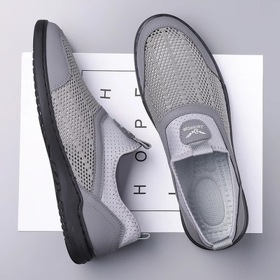 Breathable Sneakers Fabric Mesh Casual Shoes Lightweight  Treking Male Footwear 