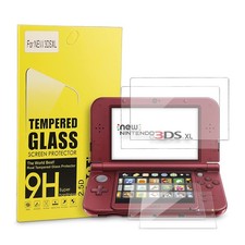 Xahpower New 3DS XL Screen Protector, Tempered Glass Top LCD for Screen...