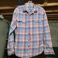 J. Crew Sporting Goods 2 pockets Flannel Shirt Men Large Plaid Long Sleeve
