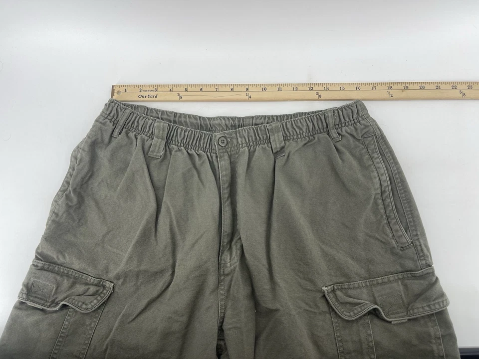 Pantalones Cortos Big Dogs Resort Wear Mezcla de Lino Para Hombre Talla Grande Cintura Elástica Verde Foto 4 de 4