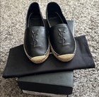 BNIB Authentic Saint Laurent Monogram Lambskin Espadrilles 40.5 Black/Nero — photo 3