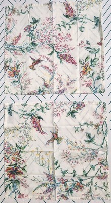 April Cornell 100% Cotton Napkin 2pc Hummingbird Floral White Spring Cottage New