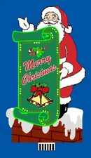 Micro Structures 882018 HO/O Merry Christmas Santa Animated Neon Sign