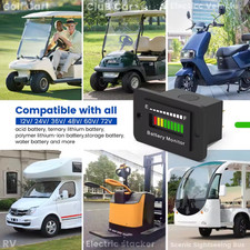Battery Monitor For Golf Cart Battery Level Indicator 12V 24V 36V 48V 60V 72V