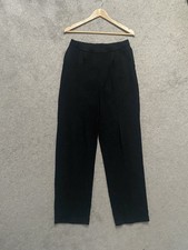 ST. JOHN BASICS Santana Knit Black Pants size 10 Pockets Pleated Pull-on Elastic