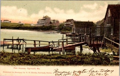 Ogunquit ME Fishing Industry Postcard 1907 G W Morris Portland Printed Germany