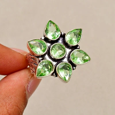 Bague bijou en argent sterling 925 fait main avec pierre précieuse améthyste ... - Photo 1/4