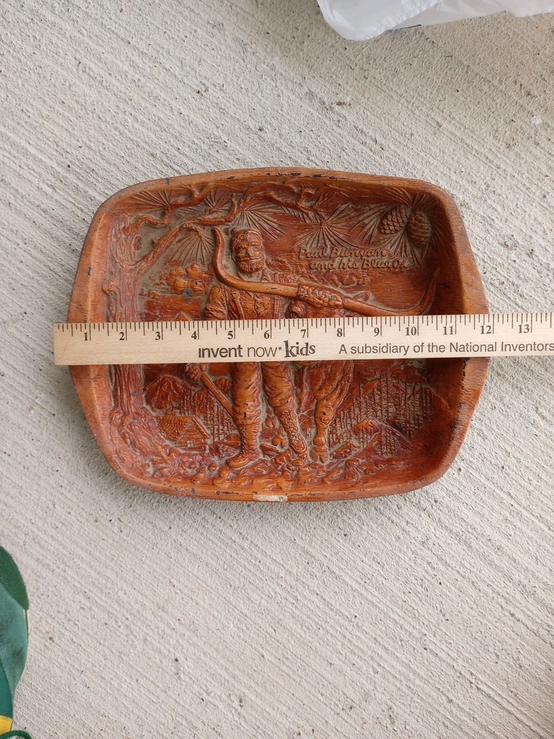 Vintage Bloom Bros. Co. Paul Bunyan & Babe Blue Ox Platter / Tray 1959 Plastic G