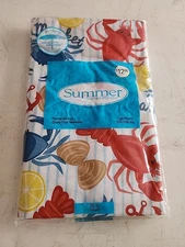 Summer Inspirations Tablecloth 70 Inch Round Seafood Market New