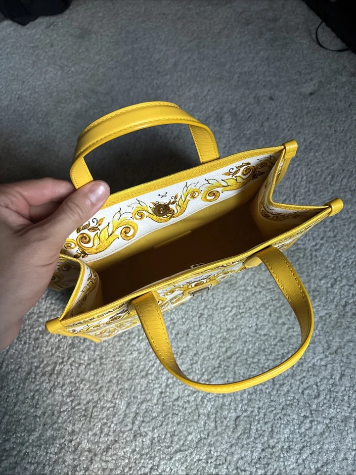 Dolce&Gabbana Maiolica DG Daily small leather-trimmed canvas-jacquard tote bag - Image 4 of 4