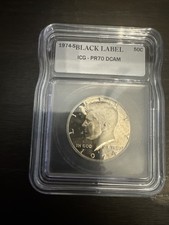 1974 S Black Label IGC PR 70 DCAM 50c Kennedy Half Dollar
