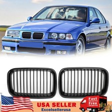For Bmw E36 318i 325i 1992-1996 Pair Glossy Black Kidney Sport Hood Grill Grille