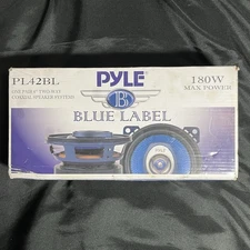 Pyle 4 Inch Blue Poly Injection Cone 2 Way 180 Watt Surround Sound Car Speakers