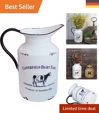 Milchkanne Deko Vase Rustikal Vintage Metall Gartendekor Blumenvase