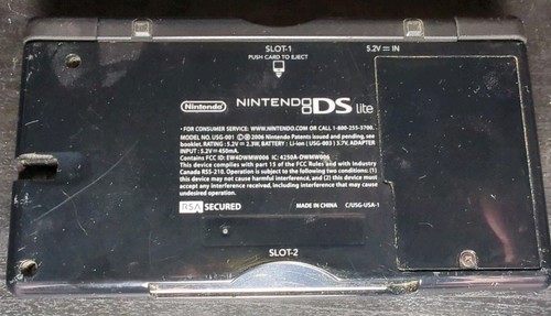 Nintendo DS Lite - Black - USG-003 - For Parts Of Repair (See Pics/Desc) - Picture 2 of 3