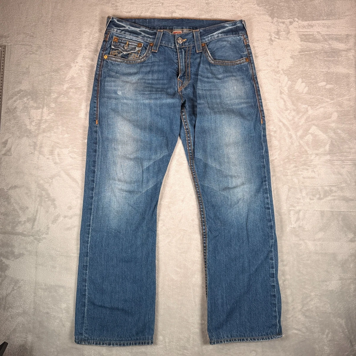 True Religion World Tour Blue Jeans for Men for sale - eBay