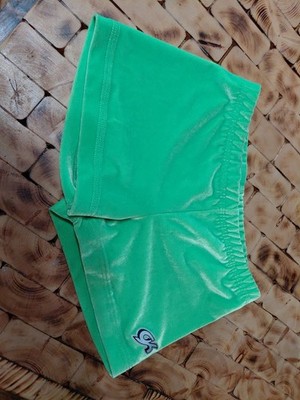 Gk Gymnastics Lime Green Velvet Shorts  Child Small 6/7 No Tags