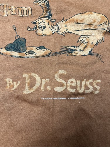 NEW VTG 2006 Dr. Seuss Green Eggs And Ham Burnt Orange Burgundy Shirt Men SZ XL - Picture 4 of 9