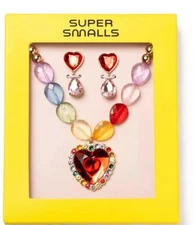 Super Smalls Heart Pendant Rainbow Necklace and Earrings Set for Girls age 3+