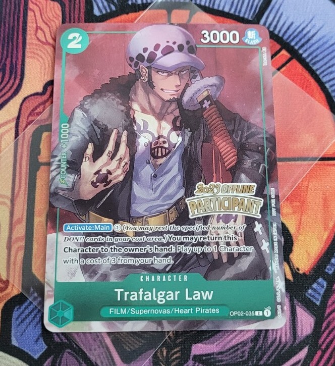 ワンピース カードゲーム ONE PIECE JP Trafalgar Law Trafalgar Law Offline Regional 2023 Participant OP02-035 One Piece