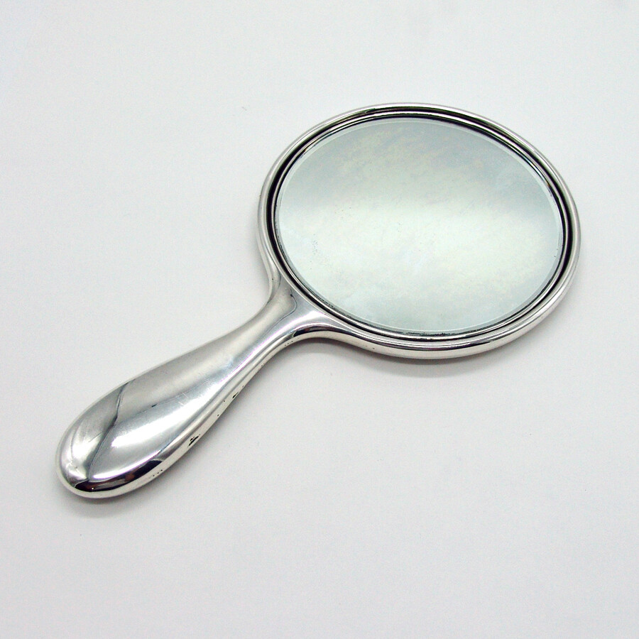 Hand Mirror Acid Etched Design Gorham Sterling Silver 1911 Mono