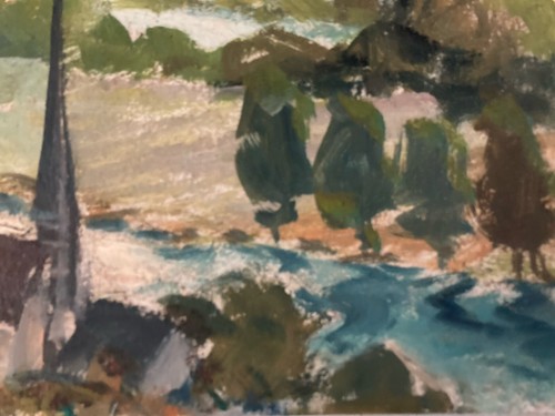 Oil Painting Panel Cardboard Landscape Impressionism Fauvism Impressionist 1950 - Picture 3 of 8