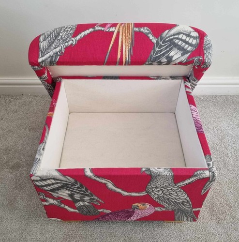 Storage Footstool iLiv Aviary Garden Fabric Birds Pouffe Ottoman Parrots Accent - Picture 17 of 27