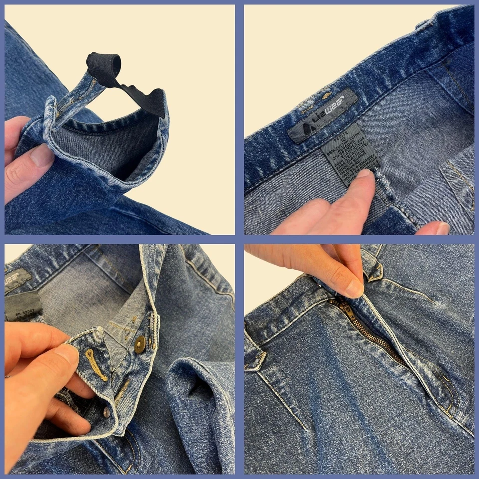 Pantalones estribos vaqueros petite vintage años 90 LizWear talla 12, jeans cónicos años 90 Foto 4 de 4