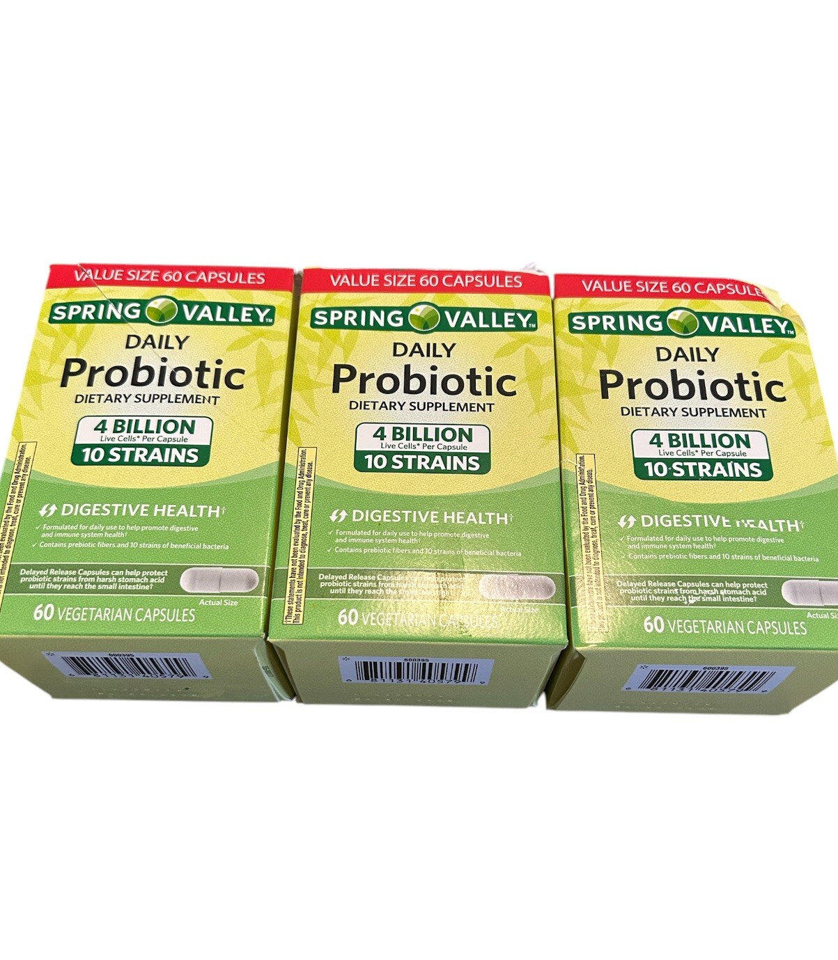 Spring Valley Daily Probiotic Supplement Delayed-Release -60ct Each- 3 Boxes