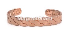 Shiny Braided - Solid Copper High Power Magnetic Bangle Bracelet Cuff - BG14C2