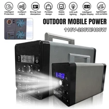 Portable Power Station Solar Generator 400Wh 300Wh Battery Backup 110V AC Outlet