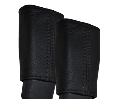 BLACK STITCH 2X FRONT SEAT BELT LEATHER SKIN COVERS FITS HONDA ACCORD 2009-2015