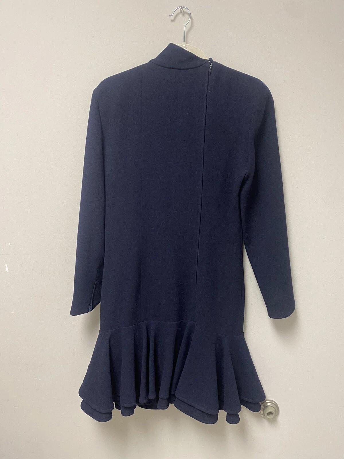 Abito Vintage Valentino Boutique Amen Wardy Navy MIDI Manica Lunga Taglia 8