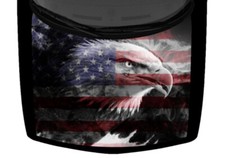 Abstract Bald Eagle American Flag Truck Hood Wrap Vinyl Decal Car Graphic US USA