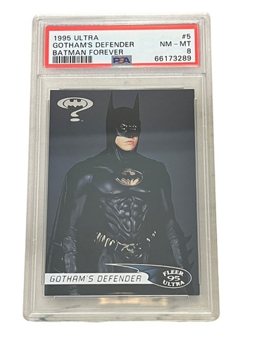 1995 Fleer Ultra Batman Forever Movie "Gothams Defender" Trading Card PSA 8