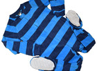 K9 NWOT JOE BOXER Boys 4T Blue Striped Fleece Blanket Sleeper Footed Pajamas — photo 1