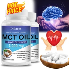 Pure MCT Oil 3000mg serving, C8 C10 Weight Loss, Energy, Brain Heart Health
