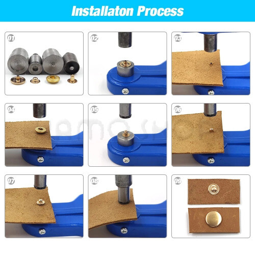 Hand Press Machine Metal Dies Mold Double Cap Rivets Snap Fastener Buttons - Picture 6 of 47