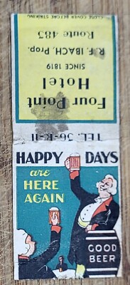 Matchcover Pennsylvania Four Point Hotel Ibach Route 483 Beer
