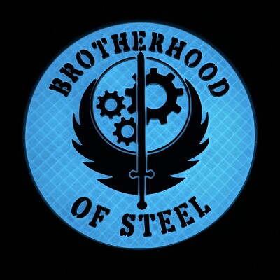 3D Printed FALLOUT Brotherhood of Steel (GITD) V2 FanSign for your  Collectibles