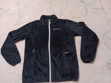 COLUMBIA Youth Size 10/12 Long Sleeve Fleece Jacket Black Zipper Front