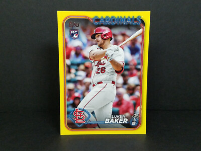 2024 Topps #207 Luken Baker, Cardinals (RC) - Yellow Border Parallel Insert