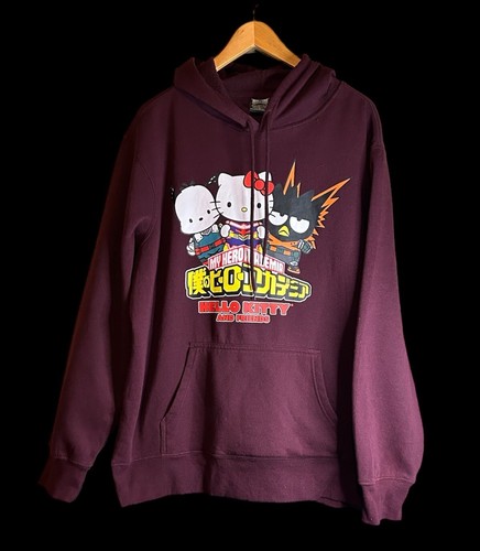 Maroon Hoodie Size XL My Hero Academia Hello Kitty and Friends - Bild 1 von 4