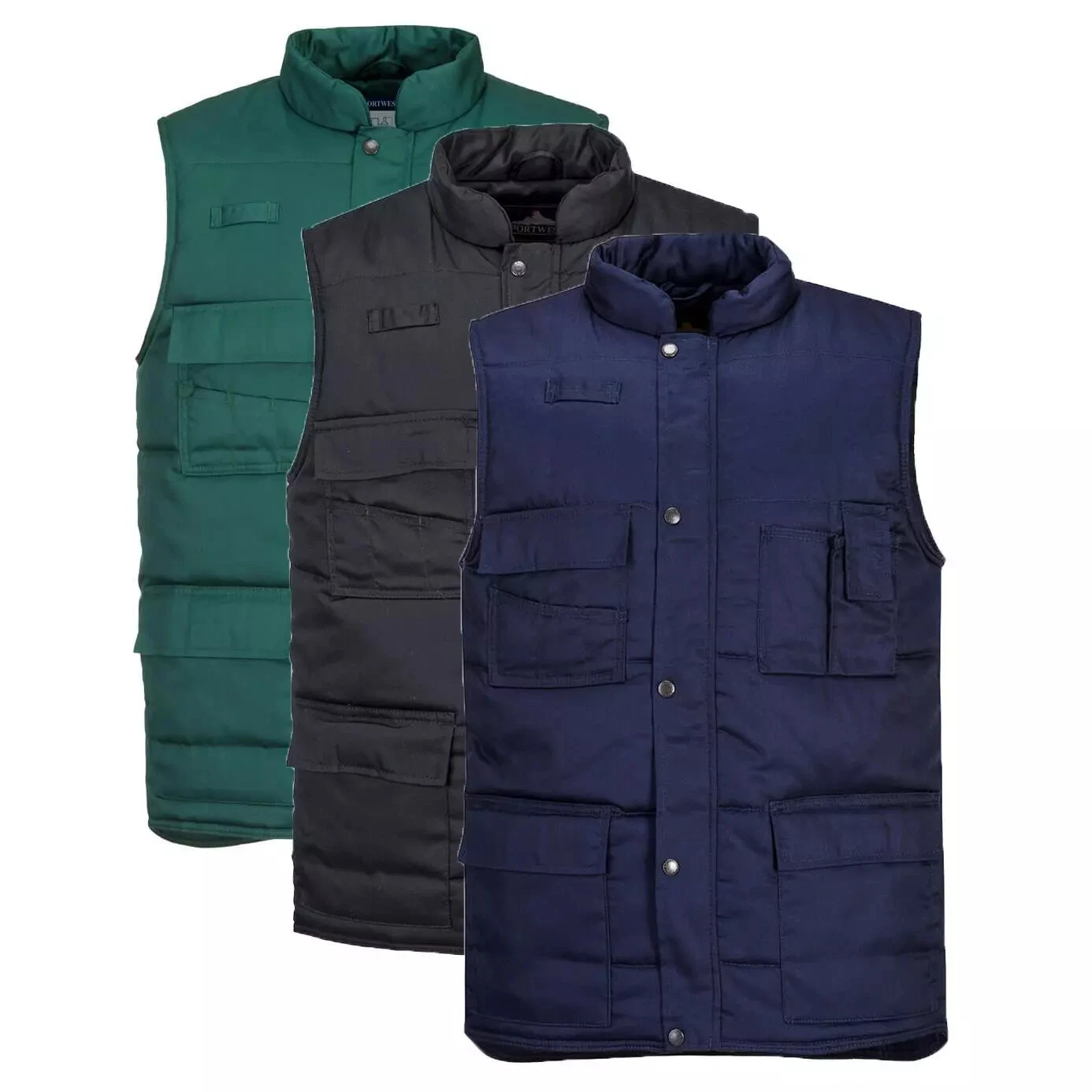 Portwest Shetland Padded Bodywarmer Insulated Work Vest Warm Fleece-Lined Gilet