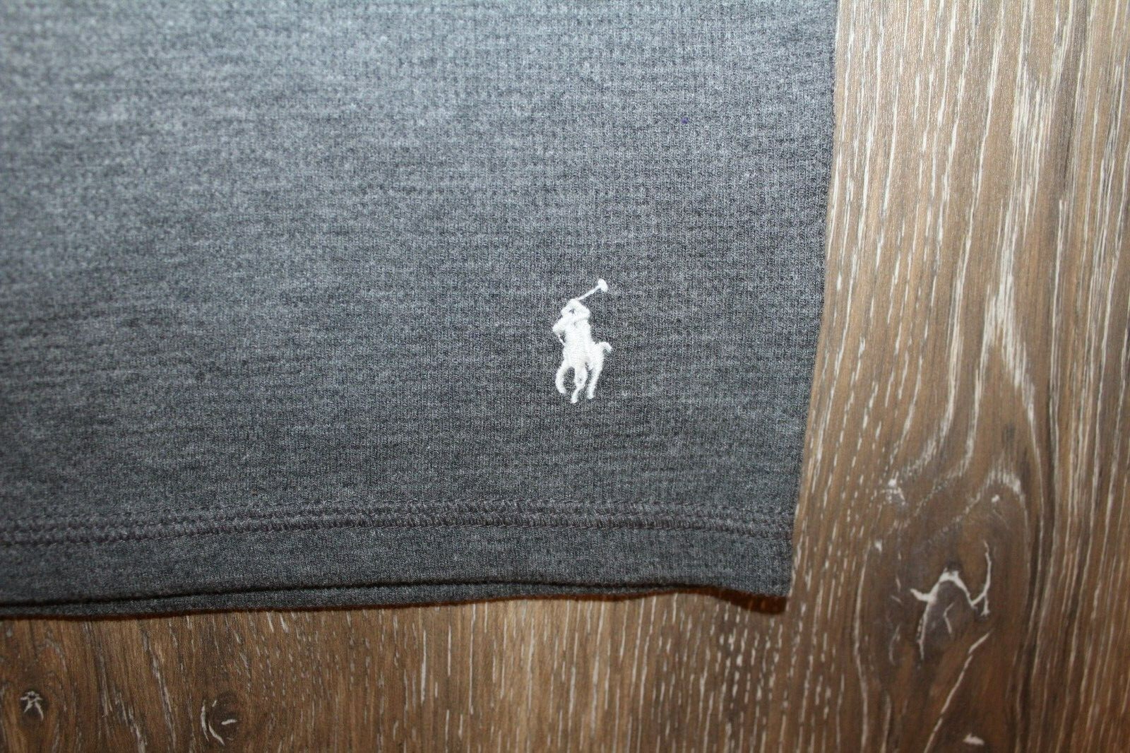 Polo Ralph Lauren uomo maglia waffle pony LS felpa maglietta grigia nuova con etichetta