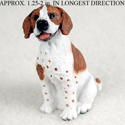 Pointer Mini Handbemalt Figur Brown / Weiß