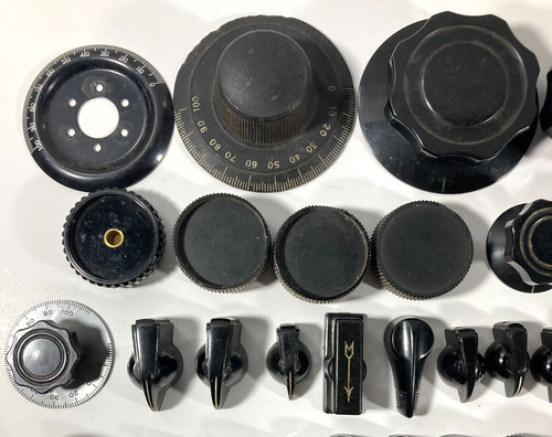 Huge Lot 180 Antique Vintage Ham Tube Radio Electronic Knobs Dials Bakelite - Picture 2 of 16