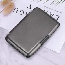 Gun Metal - Metal Wallet Credit Card Holder, Women Men Aluminum  RFID, Hard Case