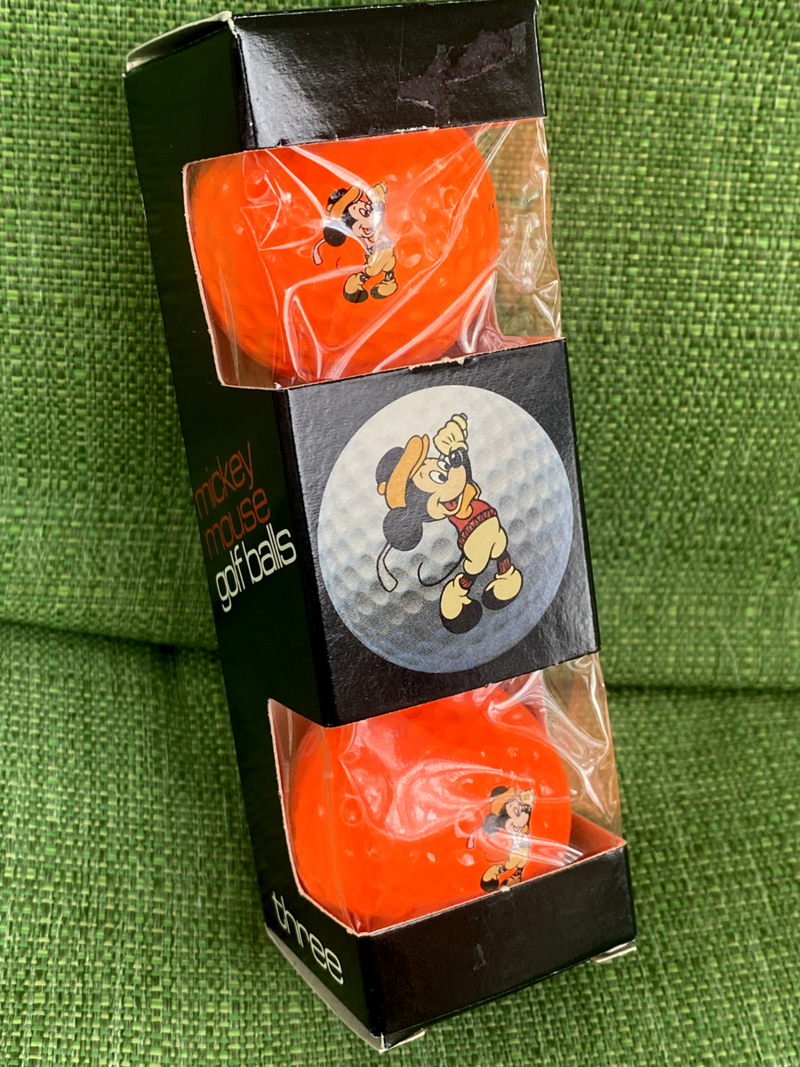 Vintage NOS 1970s Disney Mickey Mouse Golf Ball Sleeve (3 Balls