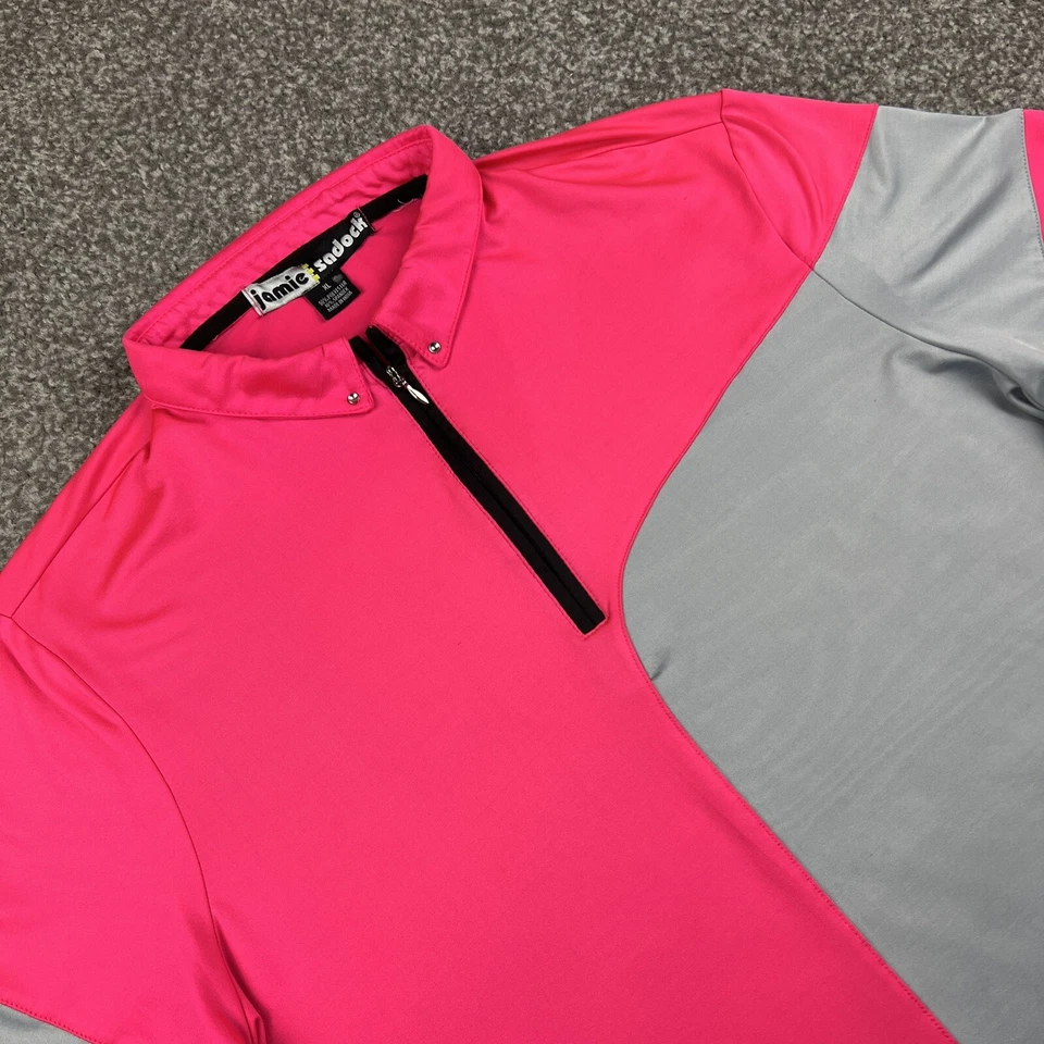 Camisa Jamie Sadock Feminina Extra Grande Rosa Cinza Amarela Top Stretch Golfe - Imagem 2 de 4
